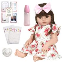 Boneca Estilo Reborn Realista Fofa 52cm com 13 Acessórios