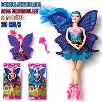 Boneca Fada 30cm com Asa de Borboleta e Acessório