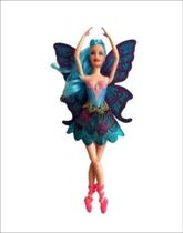 Boneca Fada Bailarina Tipo Barbie Articulada Com Glitter Nas Asas e Escova de Cabelo - Ballet