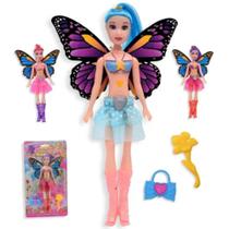 Boneca Fada Borboleta Com Asas E Acessórios Bolsinha Pente - PANAMI Boneca Fada Borboleta Com Asas E Acessórios Bolsinha Pente - PANAMI