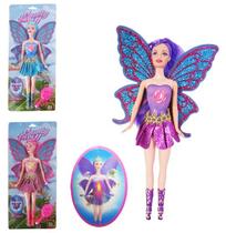 Boneca Fada Candy Fairy Bate Asas com Som e Luz com Pente à Bateria Colors