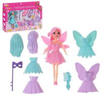 Boneca Fada Mágica Troque as Roupa, Sapatos e Acessórios- Fadinha Troca Guarda Roupa Menina Art Brink - PANAMI Boneca Fada Mágica Troque as Roupa, Sapatos e Acessórios- Fadinha Troca Guarda Roupa Menina Art Brink - PANAMI