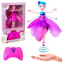 Boneca Fada Voa com Controle e Sensor Flying Fairy Recarregável Brinquedo Eletrônico