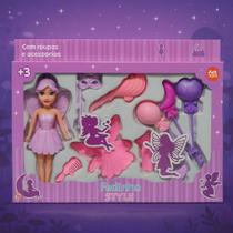 Boneca Fadinha Style c Roupas, Acessórios Ark Toys Rosa ou Lilas 4214