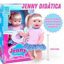 Boneca Fala Inglês Jenny Didática Que Fala E Ensina Inglês - Brinquedo de Menina - Super Toys