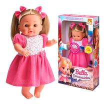 Boneca Falabella Loira Interativa Com Som Vestido Floral E Laço Rosa Articulado Para Meninas 34 Cm Boneca Falabella Loira Interativa Com Som Vestido Floral E Laço Rosa Articulado Para Meninas 34 Cm