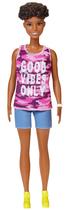 Boneca fashion Barbie Fashionistas 128 com blusa camuflada rosa