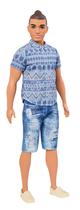 Boneca fashion Barbie Ken Fashionistas, jeans envelhecidos