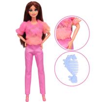 Boneca Fashion Clássica Articulada Original Look Rosa - Castela