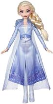 Boneca fashion Disney Frozen Elsa com cabelo loiro comprido e roupa