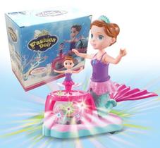 Boneca Fashion Doll Sereia Dança e acende luz