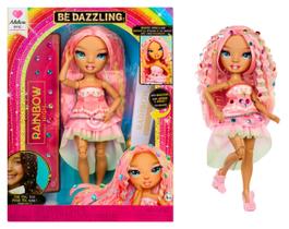 Boneca Fashion Rainbow High Be Dazzling Adeline Rose com Aplicador de Pedrarias