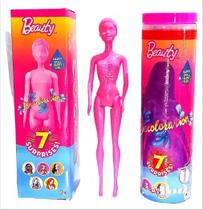 Boneca Fashion Tipo Barbie Surpresa Revela Cor Na Água