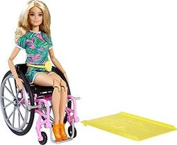 Boneca Fashionista 165 com Cadeira de Rodas e Roupa Tropical - Barbie