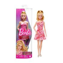 Boneca Fashionista Barbie Vestido Flores Vermelhas 205 HJT02 Mattel