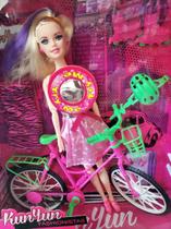 Boneca Fashionista Girl Tipo Barbie Com Bicicleta