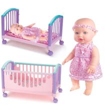 Boneca Faz Xixi De Verdade C/ Mamadeira + Bercinho P/ Dormir Boneca Faz Xixi De Verdade C/ Mamadeira + Bercinho P/ Dormir