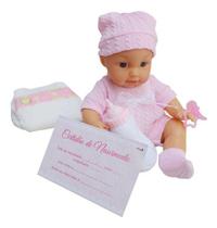 Boneca Faz Xixi De Verdade + Fralda + Mamadeira + Certidão