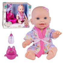 Boneca Faz Xixi My First Love Bebê C/ Mamadeira e Piniquinho
