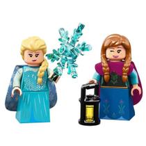 Boneca Frouzen Elsa e Anna Set 2 boneco Bloco de Montar