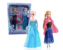 Boneca Frozen kit com 2 Elsa e Anna Musical Articulada 30cm