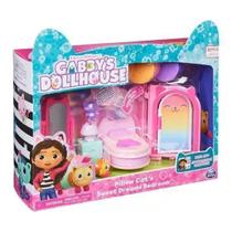 Boneca gabbys dollhouse quarto de luxo com almofagata r.3067 sunny
