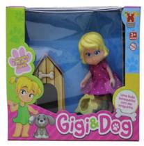 Boneca Gigi e Dog 12cm c/ Casinha e Cachorro - 140637 - Hefer