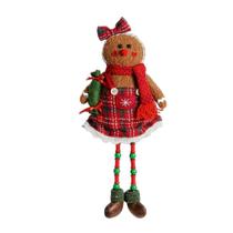 Boneca ginger sentada com cachecol vermelho - 35cm
