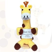 Boneca girafa de crochê Utoday, brinquedo de apoio feito à mão de 17 cm