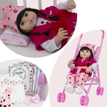 Boneca Girafinha Com Carrinho Reborn Completa Pode Dar Banho Boneca Girafinha Com Carrinho Reborn Completa Pode Dar Banho