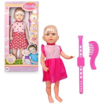 Boneca grande Jéssika com acessórios pente e relógio 57 cm brinquedo meninas Boneca grande Jéssika com acessórios pente e relógio 57 cm brinquedo meninas