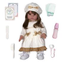 Boneca Grande Reborn Infantil Adora Loira de Silicone