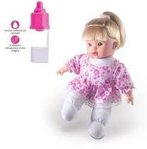 Boneca Hair Soft Loira Corpo de Pano macia + mamadeira magica