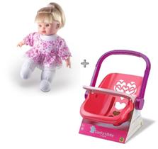 Boneca Hair Soft Macia Loira mais bebe conforto passeio Kit Boneca Hair Soft Macia Loira mais bebe conforto passeio Kit