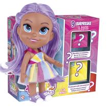 Boneca Happy Surprise Negra Acessórios Surpresa Cabelo Roxo Boneca Happy Surprise Negra Acessórios Surpresa Cabelo Roxo