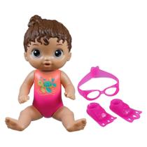 Boneca Infantil Baby Alive Morena Bebê Piscina com Acessórios Hasbro - 18532