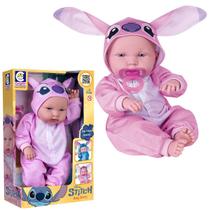 Boneca Infantil Baby Angel 37cm com Chupeta e Roupinha