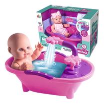 Boneca Infantil Baby Mini Com Banheira Sai Água De Verdade - Shopbr
