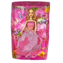 Boneca Infantil Bella Fashion Doll Acessório Rosa Loira - First Toy
