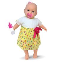 Boneca Infantil Criança Menina Gabi Super Realista Mamadeira