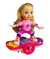 Boneca Infantil Hoverboard Música Dança e Giro 360