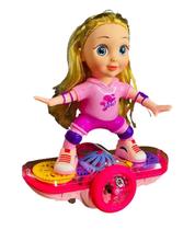 Boneca Infantil Hoverboard Música Dança E Giro 360