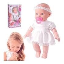 Boneca Infantil Little Baby Minha Primeira Oração Reza O Pai Nosso Brinquedo Barato Menina