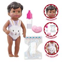 Boneca Infantil Little Mommy Cuidado Negra Mattel Com Fralda