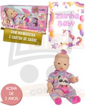 Boneca Infantil Menina Brinquedo Zitinha Baby Com Cartão De Saúde Faz De Conta