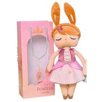 Boneca Infantil Metoo Angela Princesa Butterfly de Pelúcia c/ Sacola Fofa e Meiga Colecionável