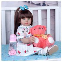 Boneca infantil reborn, boneca de cabelo longo com , boneca de princesa para crianças, presente de aniversário