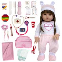 Boneca Infantil Reborn Realista Emilia Sonho de Amor + Itens
