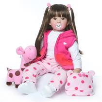 Boneca infantil Reborn Zero Pam, silicone macio realista, 60 cm, menina