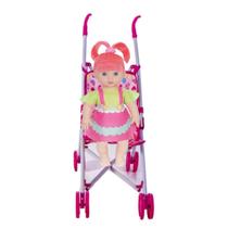 Boneca Infantil Shayane Color Sapekinha e Carrinho Para Bebê